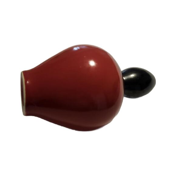 Modernist Red and Black Vase, German Pottery Vase, 10" Tall - Picture 9 of 10